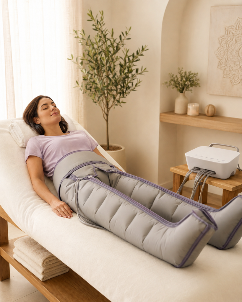 Sesión de presoterapia en Namaste Centro Integral de Bienestar